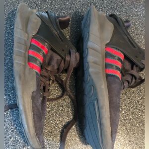Men’s Adidas Equipment black with red  stripes size 10 Running shoes